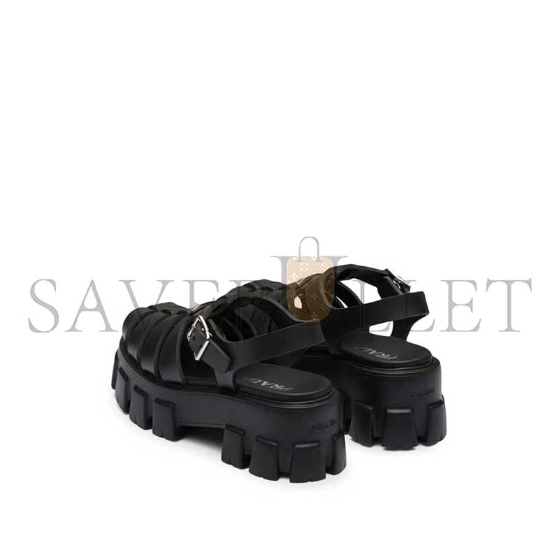 PRADA RUBBER MONOLITH SANDALS 1X853M